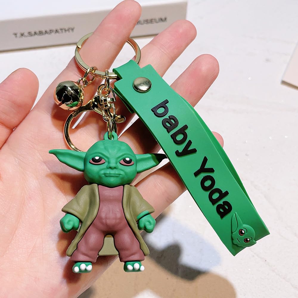 New Baby Yoda Green Standing Rubber Keychain Pack of 3 (eff price 37)