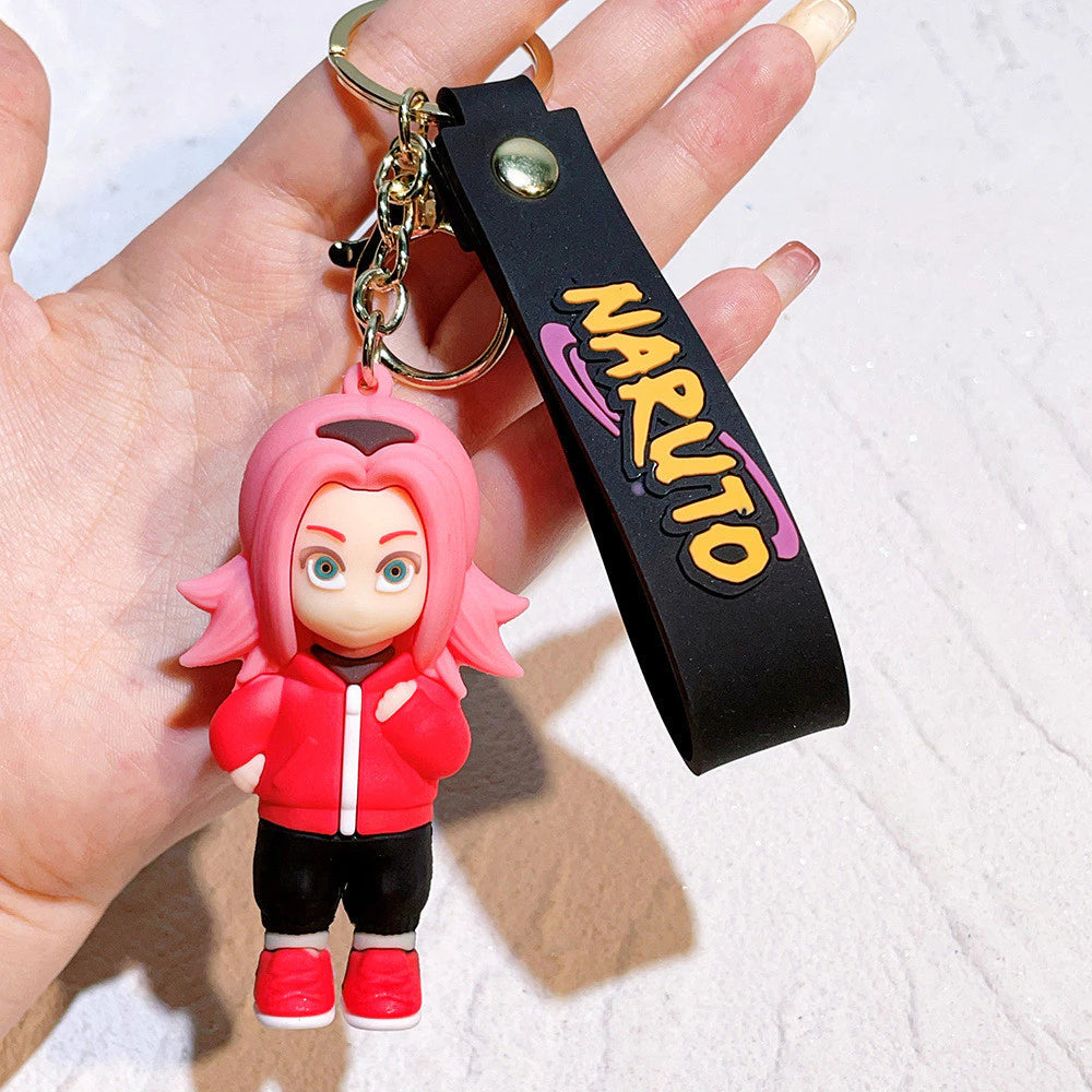 New Natuto Sakura Rubber Keychain Pack of 3 (eff price 37)