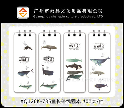 Set of 6 - Long Whale Cover Diary (eff price 22)- 126K-735