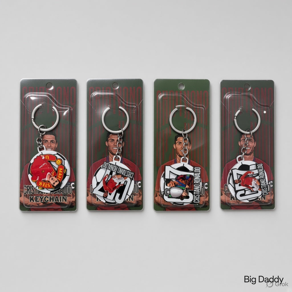 Ronaldo mix design Rotating keychain ( Pack of 10 ) net price - 45