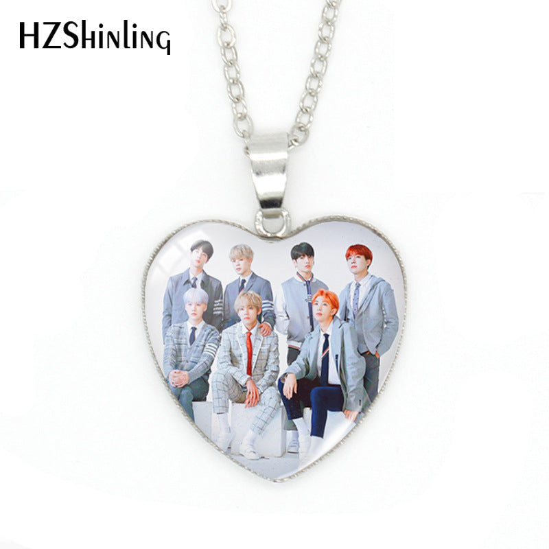 (set of 6) Heart BTS Necklace - Random BTS Designs