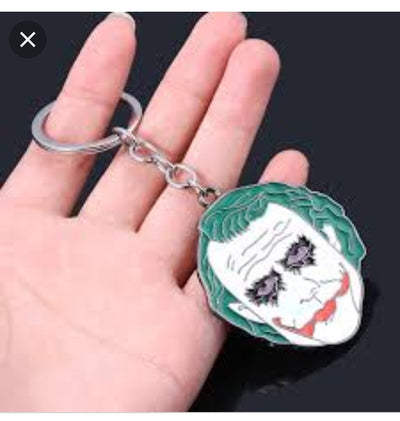 Green joker face rotating key chain