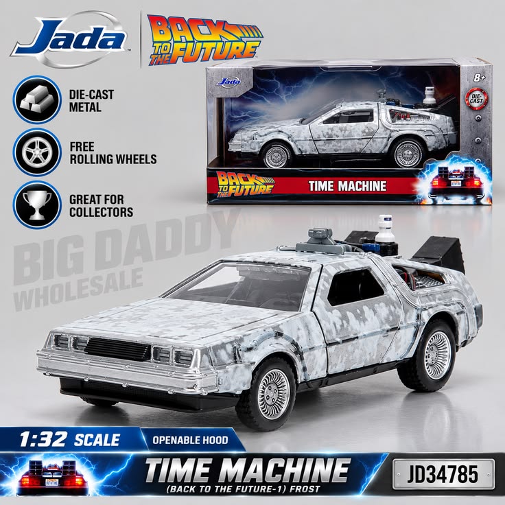 Jada Toys Back to the Future I Time Machine Frost Edition 1:32 Die-Cast Car