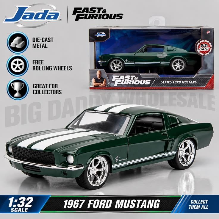 Jada Toys Fast & Furious 1967 Ford Mustang 1:32 Die-Cast Car