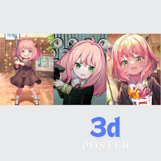 2pcs-cute anya 3d poster net price  105