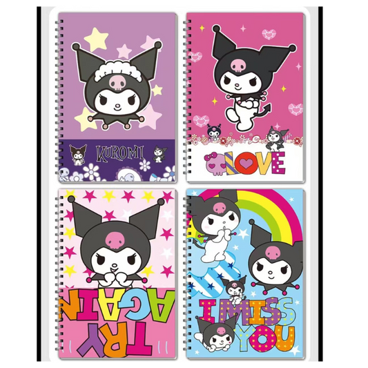 3 pcs- Kuromi Spiral 32k Diary 13 x 19 cm Net price 45