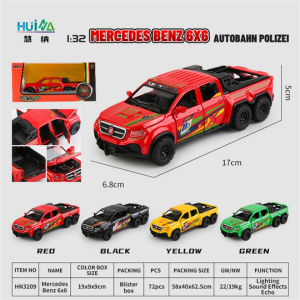 1:32 
Mercedes-Benz pickup truck (six-wheel) Die cast Car