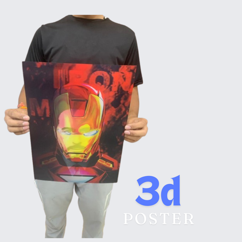 2pcs-ironman sir 3d poster net price  105