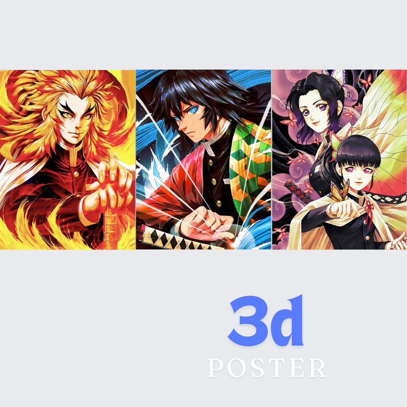 2pcs-Demon Slayer 3d poster net price  105