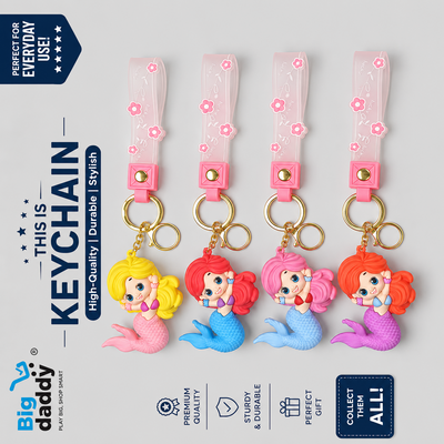 6pcs - mermaid mix Rubber keychain (eff price 35)