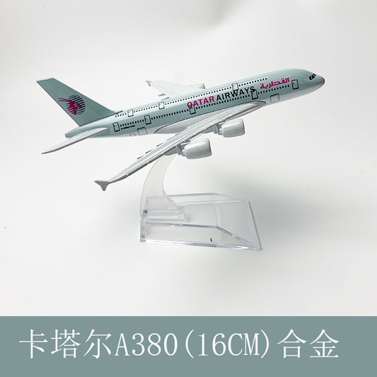 QATAR A380 16 CM MODEL PLANE METAL ALLOY