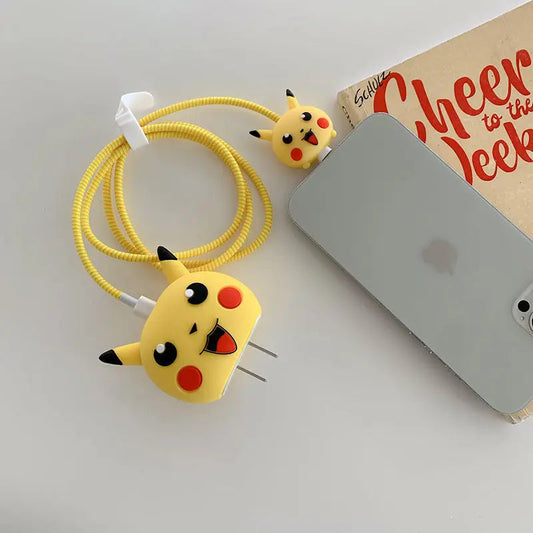 3pcs- Pekachu 20 W Iphone Silicone Charger Cover Net Price 65