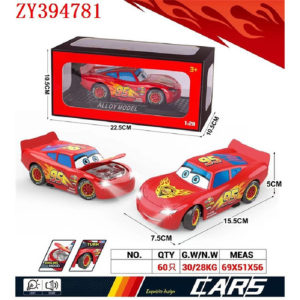 1:28 Red Car Alloy Model with Stand & Window Box