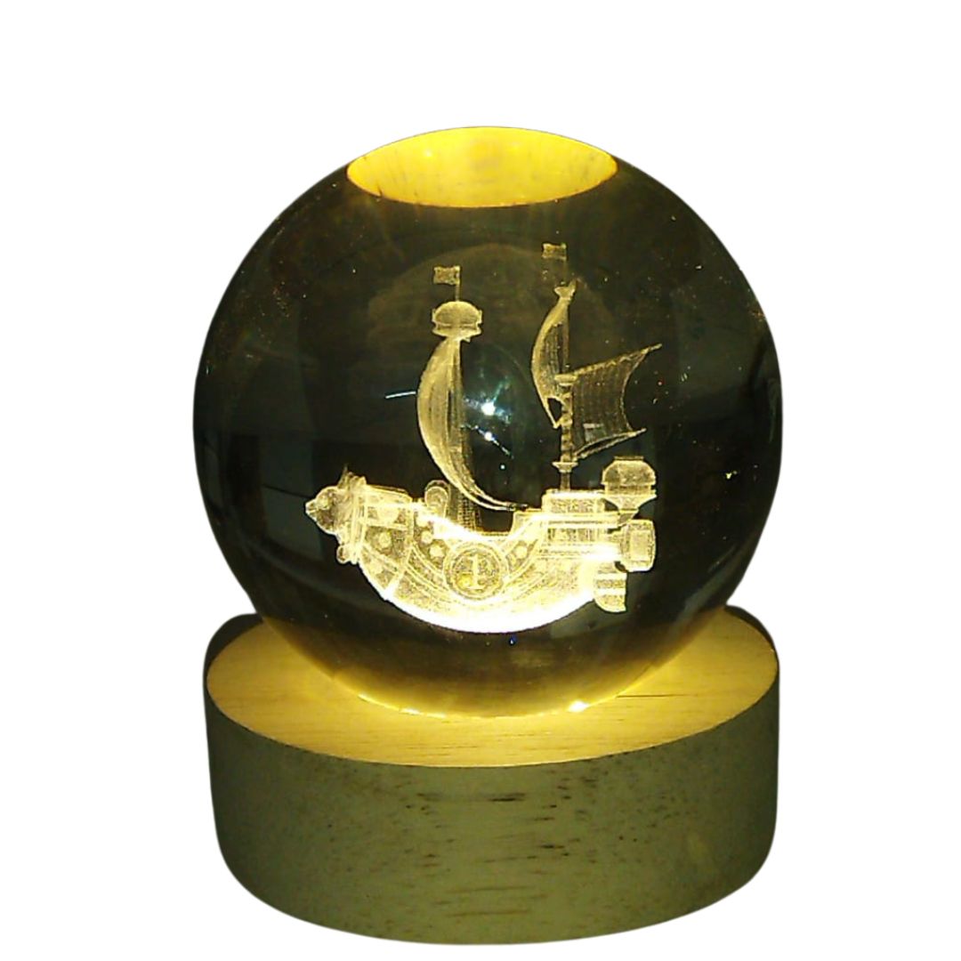 Luffy Boat Crystal Ball Lamp