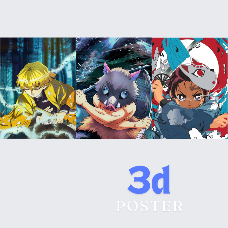 2pcs-Inosuke, zenitsu 3d poster net price  105