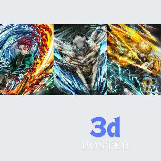 2pcs-Tanjiro Inosuke 3d poster net price  105