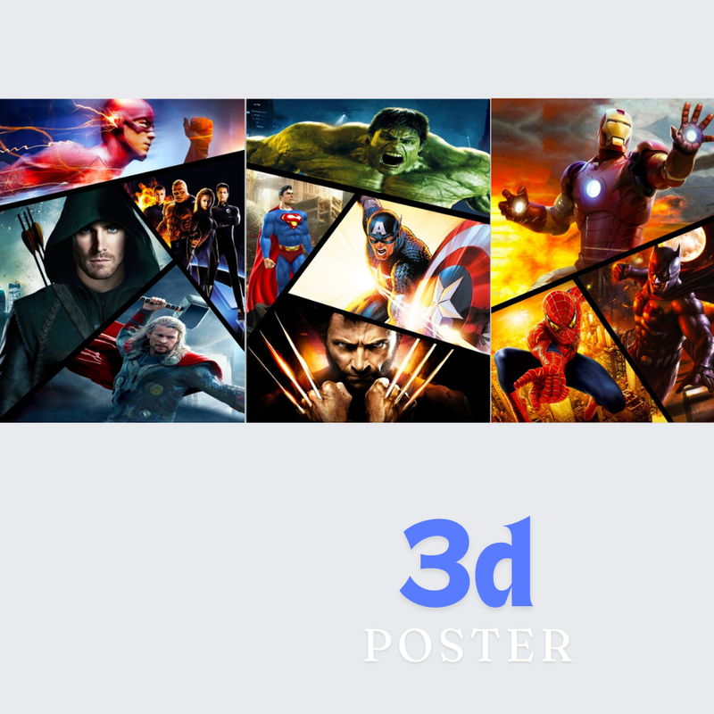 2pcs-Mix mAvel 3d poster net price  105