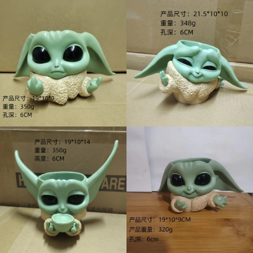 Cute Baby Yoda Planter and pen stand