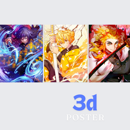 2pcs- Rengoku & Zenitsu 3d poster net price 105