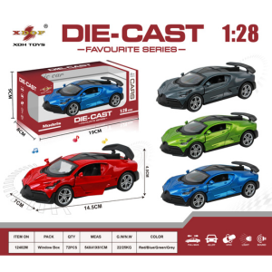 1:28 Bugatti three-door model  lighting and music Die cast Car