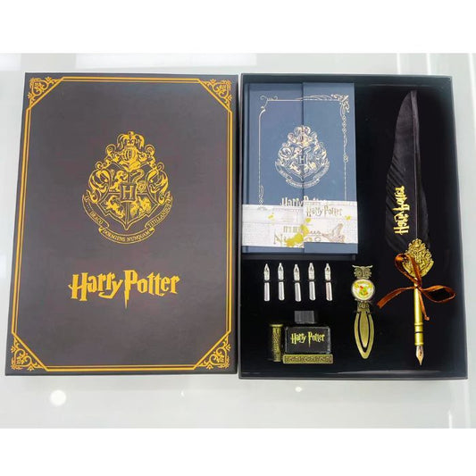 HP magic boy blue diary with feather pen set