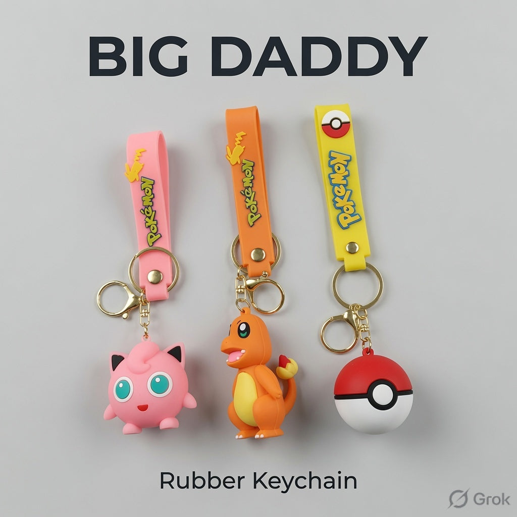 3pcs - mix design pokimon Rubber keychain (eff price 35)