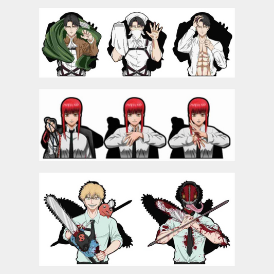 ATTACK ON TITAN 3D STICKERS MIX DESIGN PACK OF 5 (eff price 50)