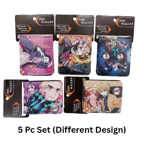 5pcs- Mixed Demon Slayer Wallets net price 175