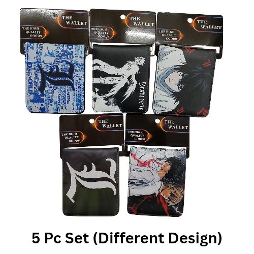 5pcs- Mixed Deathnote Wallets net price 175