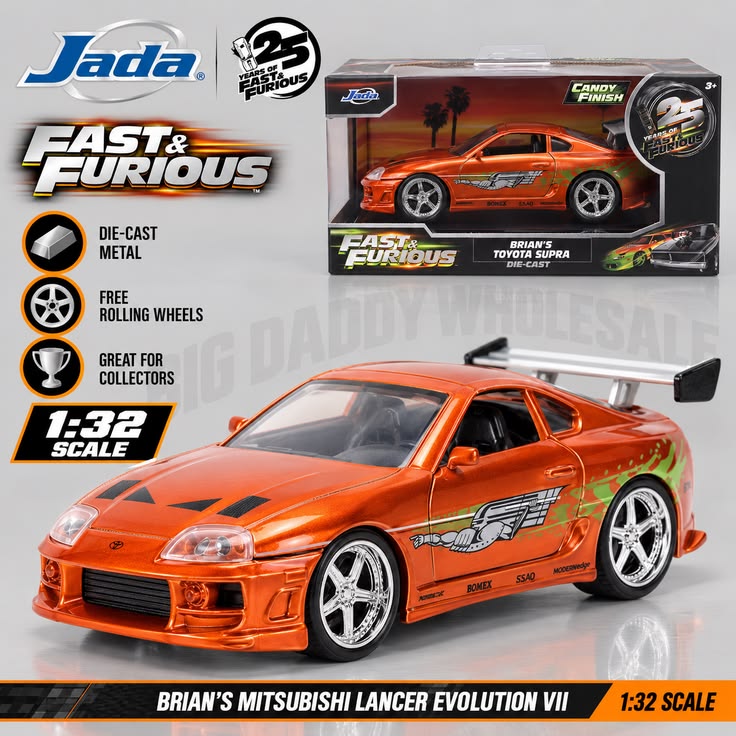 Jada Toys Fast & Furious 25th Anniversary Toyota Supra 1:32 B
