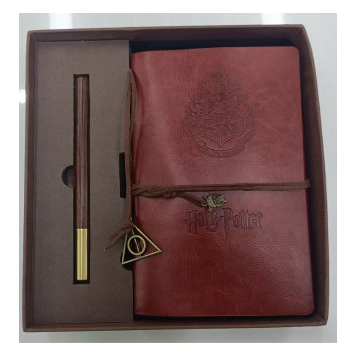 HP magic boy brown diary with pen set