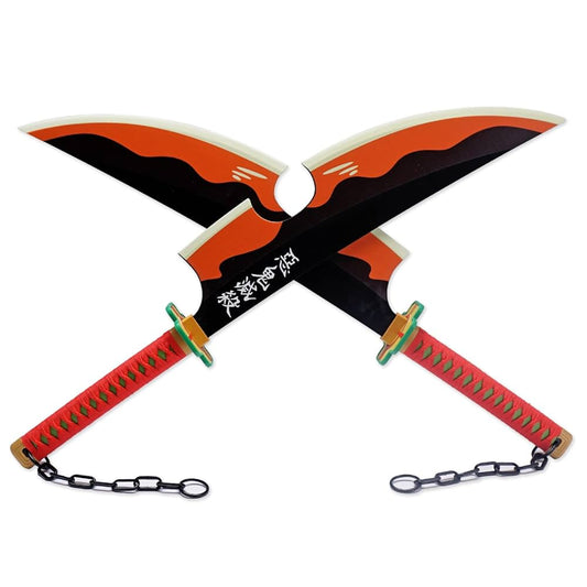Tengen uzui orange  pack of 2 chaku  full size 70cm