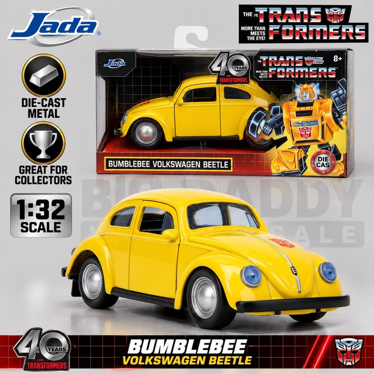 Jada Toys Transformers Bumblebee Volkswagen Beetle 1:32 Die-Cast Car