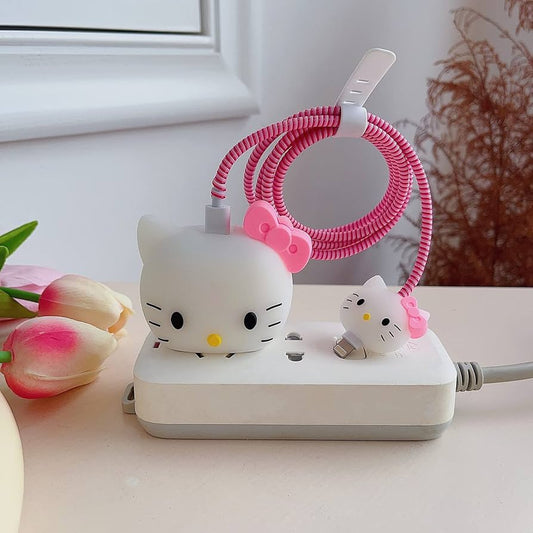 Set of 2 - Kitty Apple 20W Sillicone Charger Cover