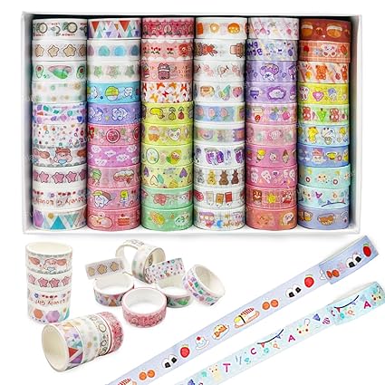 60 pc set Washi Tape Cartoon Mix Design (eff price 5.8) - XM-JD2215