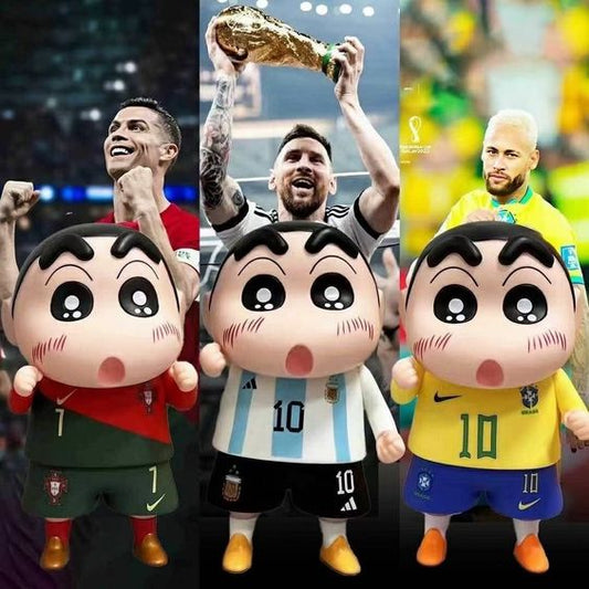 3pcs - Messi Ronaldo neymar Shinchan Figure