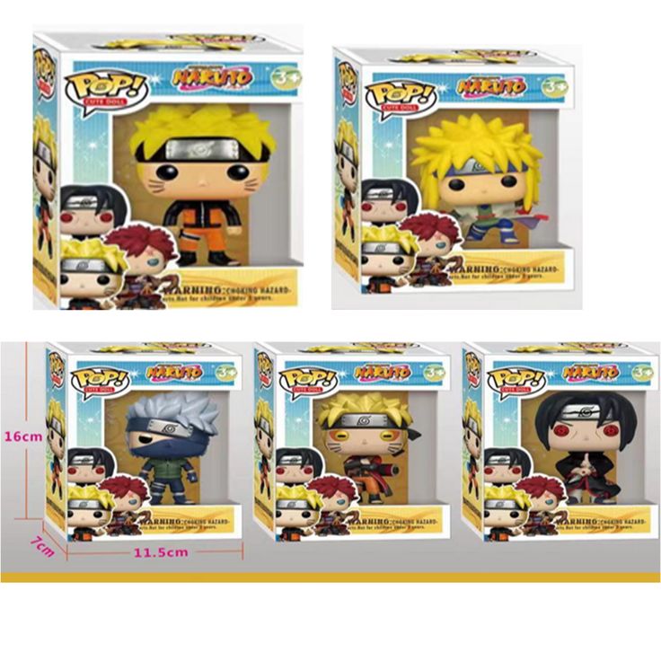 set of 5 - Natuto fun pop figures 4 inches (net price 155)