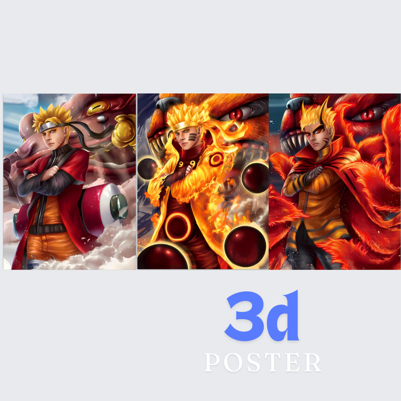 2pcs-Natuto 3 slides 3d poster net price 105