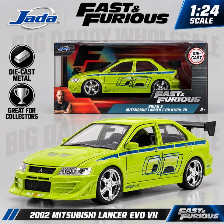 Jada Toys Fast & Furious 2002 Mitsubishi Lancer Evolution VII 1:24 Die-Cast Car