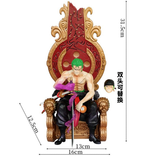 31.5 cm Giant King Zoro on throne action figure showpeice