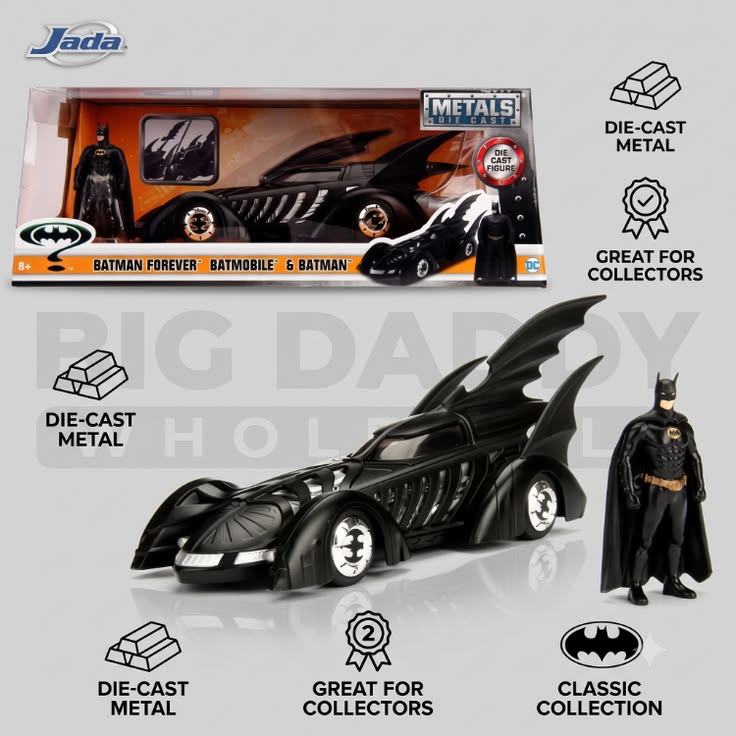 Jada Toys Batman 1995 Movie Batmobile 1:24 Die-Cast Car