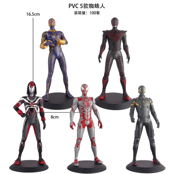 5pcs Spidy-Man action figures.