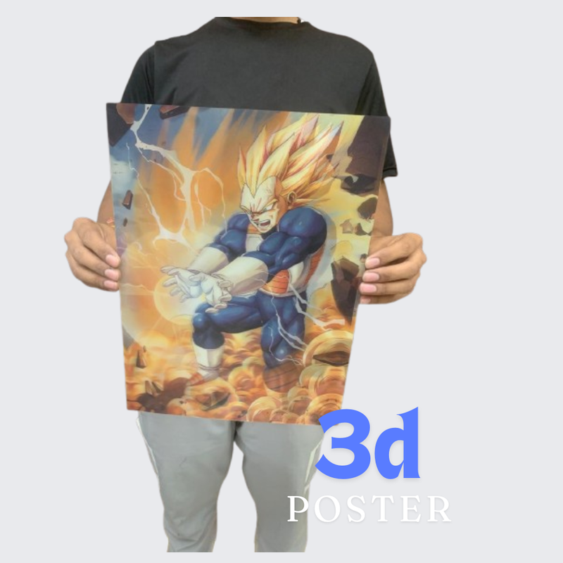 2pcs-DBZ Fire aattack 3d poster net price  105