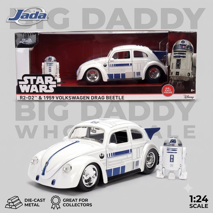 Jada Toys Star Wars 1959 Volkswagen Beetle R2-D2 1:24 Die-Cast Car
