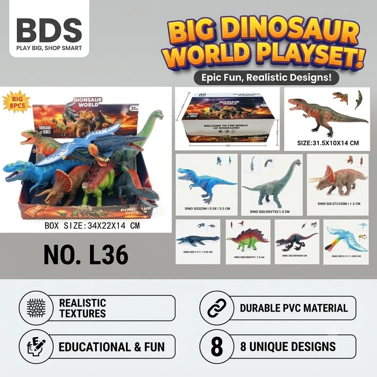 8pcs - dinasaur set np 215/-