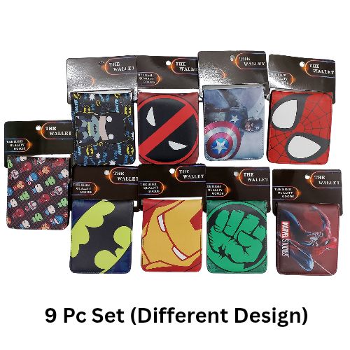 9pcs- Mixed Superhero Wallets net price 175