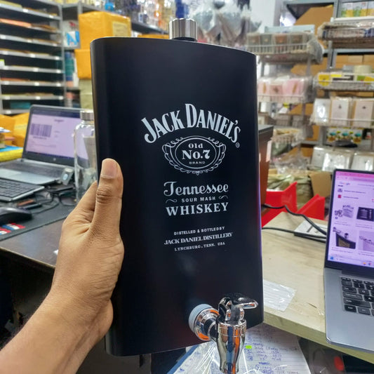 64 oz JD Black Hip flask