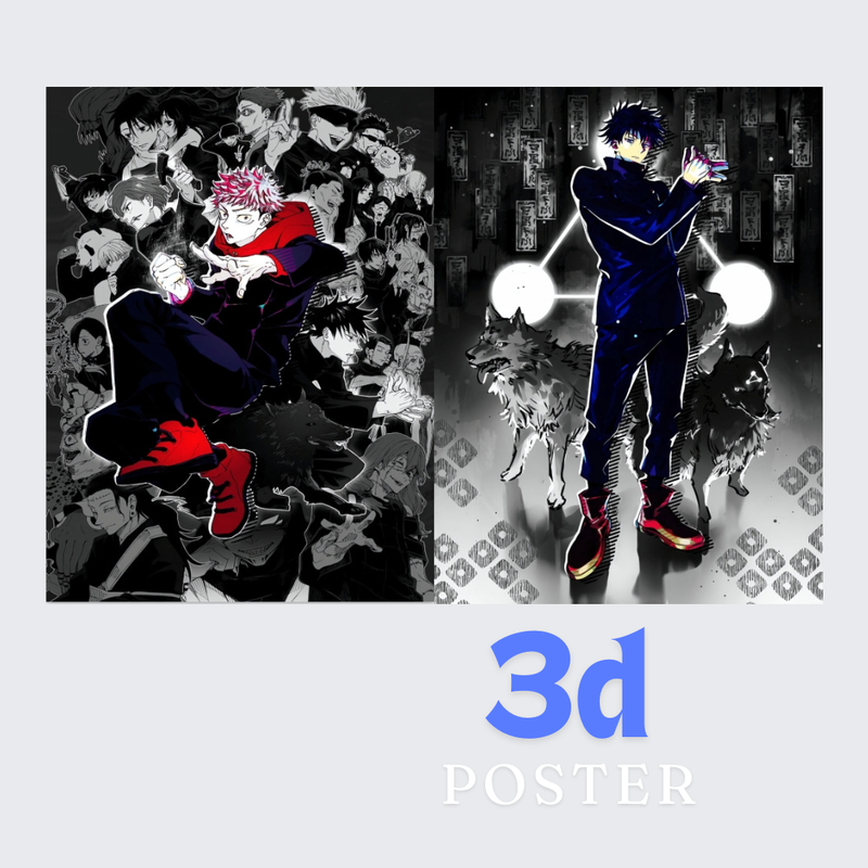 2pcs-wow jujutsu kaisen 3d poster net price  105