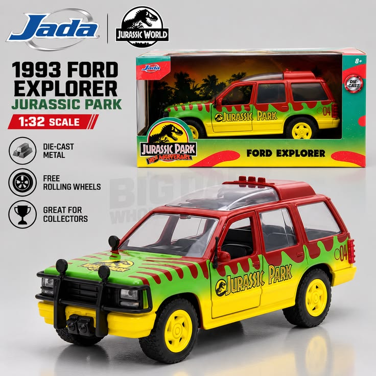 Jada Toys Jurassic Park Ford Explorer 1:32 Die-Cast Car