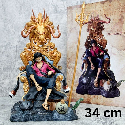 34 cm large luffy on throne king